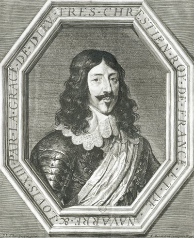 Ritratto di Luigi XIII (1601-43) incisione di Jean Morin da Philippe de Champaigne